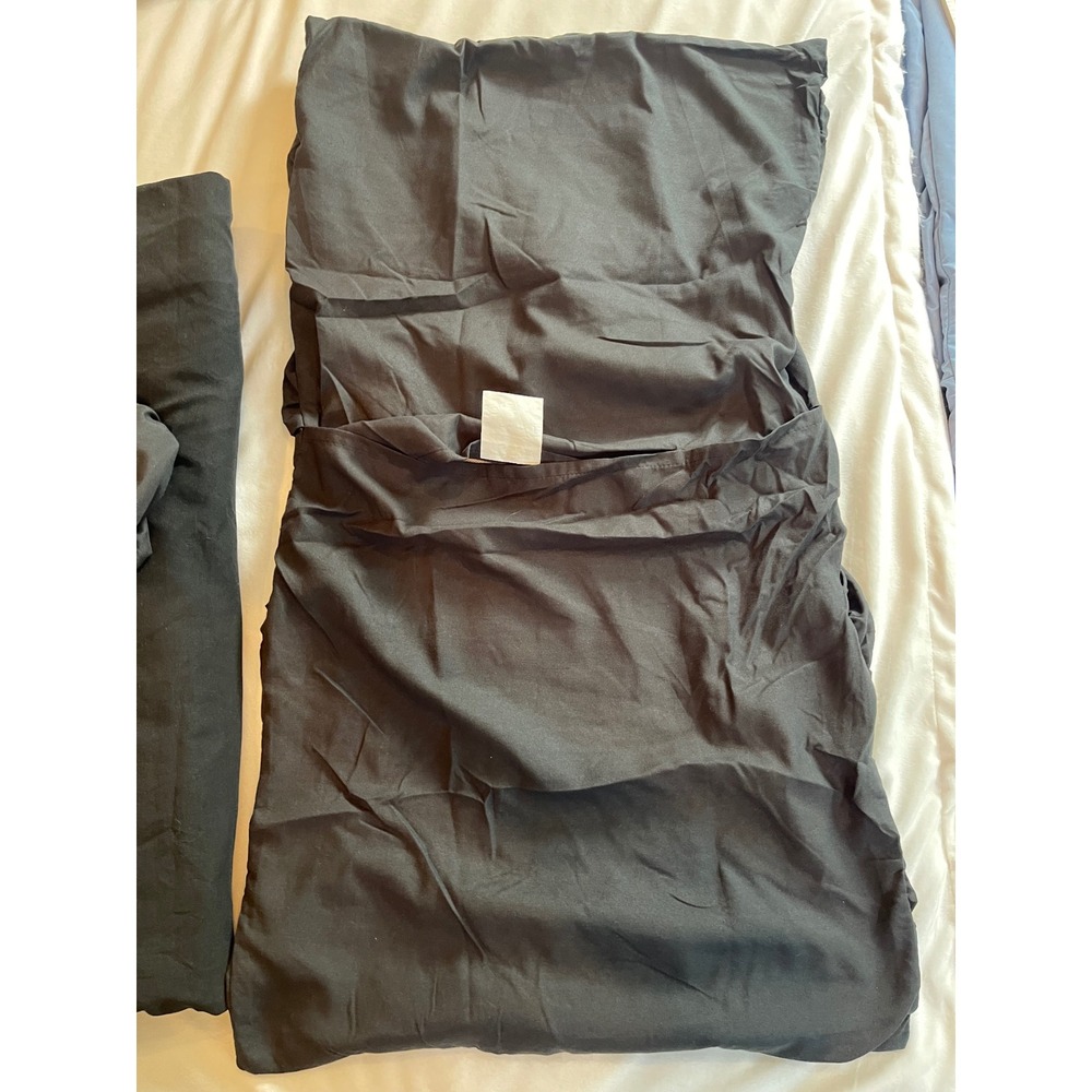 Bedsure King Cal King Black Pinch Pleat Duvet Cover Set 3pc Pintuck Zipper - Picture 11 of 11